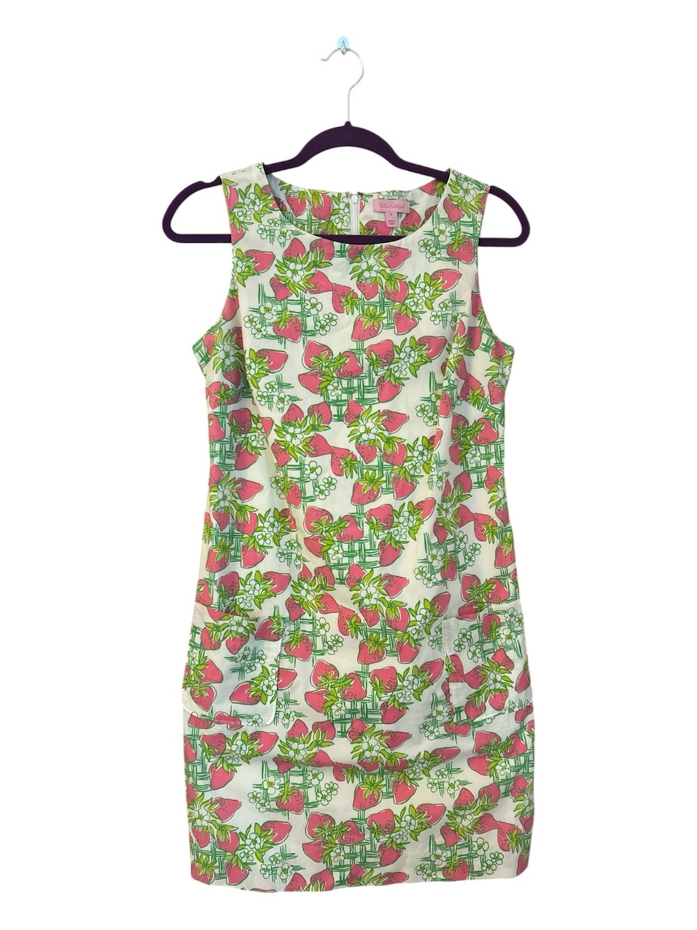 Lilly Pulitzer Creme Fraiche Strawberry Worth Shift Dress Vintage Size 4